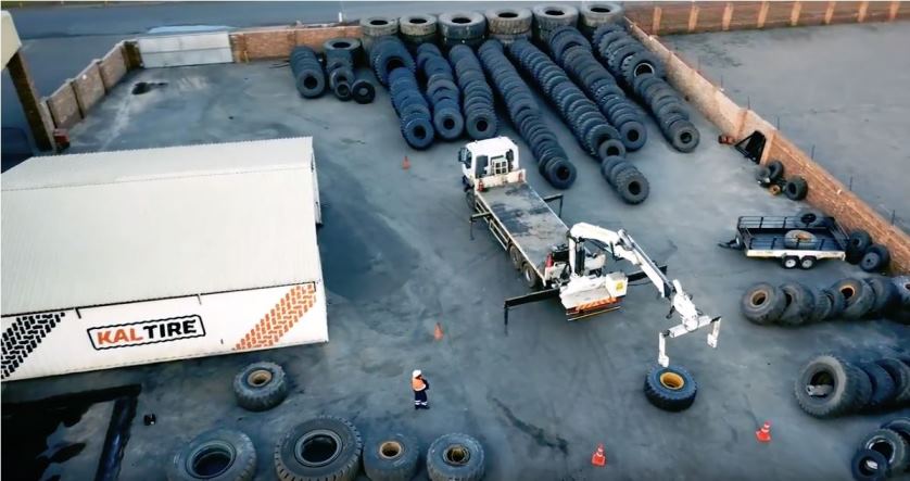 Aerial shot of Kal Tire warehouse 